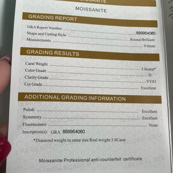 ❗️SOLD❗️3 CT Moissanite Ring - Picture 7 of 7